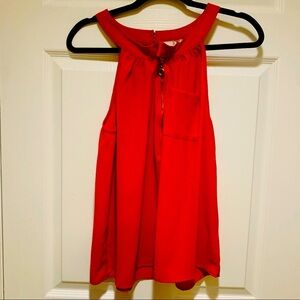 NWT Red high neck sleeveless blouse size large